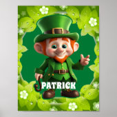 3D Leprechaun St. Patrick's Day Gepersonaliseerde  Poster (Voorkant)