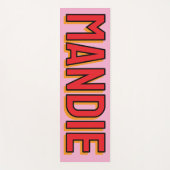 3D Lettering Pink Red Name Yoga Mat (Voorkant)