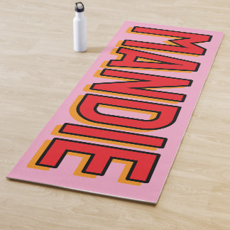3D Lettering Roze Rode Naam Yoga Mat