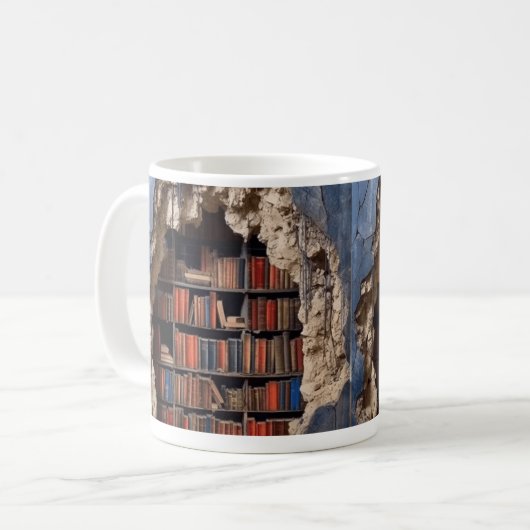 3D Library Mok Koffieverjaardagscadeaus (Voorkant links)