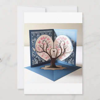 3D Liefdesboom Trouwkaart Kaart