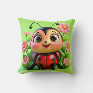 🐞 3D Lieveheersbeestje Bloemenscène voor Gezellig Kussen