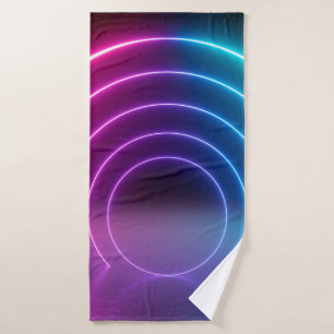 3d, lignes lumineuses, tunnel, néon lumières, virt