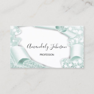 3D Lijst Glitter Make-up Event Planner Mint Elegan Visitekaartje