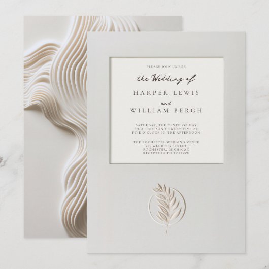 3D lijst vloeiende bruiloft Kaart (Voorkant / Achterkant)