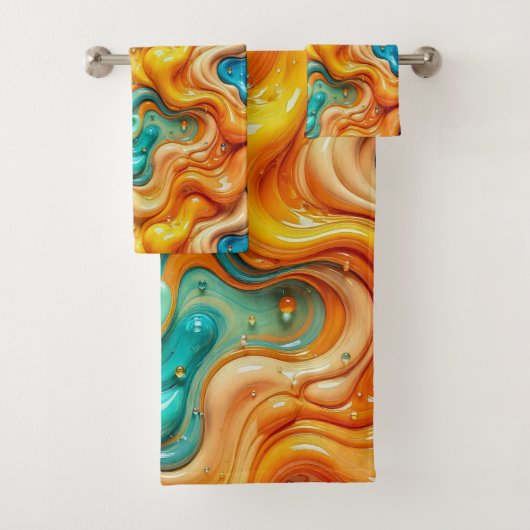 3D Liquid Swirl Abstract Glass - Modern Psychedeli (En situation)