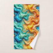 3D Liquid Swirl Abstract Glass - Modern Psychedeli (Serviette à main)