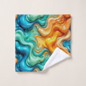 3D Liquid Swirl Abstract Glass - Modern Psychedeli (Gant de toilette)