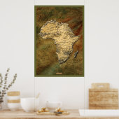 3D-look Africa Map Art Poster (Keuken)