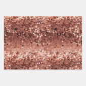 3D-look Roos Gold Glitter Sequins Inpakpapier Vel (Voorkant 3)