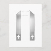 3D Look Zilveren Priesterstola Briefkaart (Voorkant)