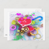 3d Love Heart Briefkaart (Voorkant / Achterkant)