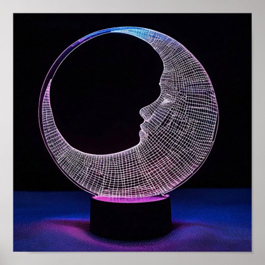 3D-maan Poster (Voorkant)