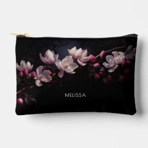 3D Magnolia Zwarte Achtergrond Etui