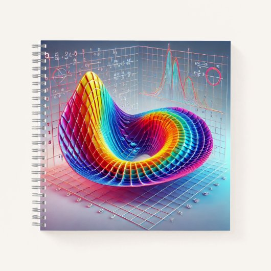 3D Math Surface Book Cover Abstract Calculus  Notitieboek (Voorkant)