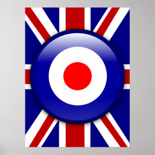 3D-mod-doel op unionjack print
