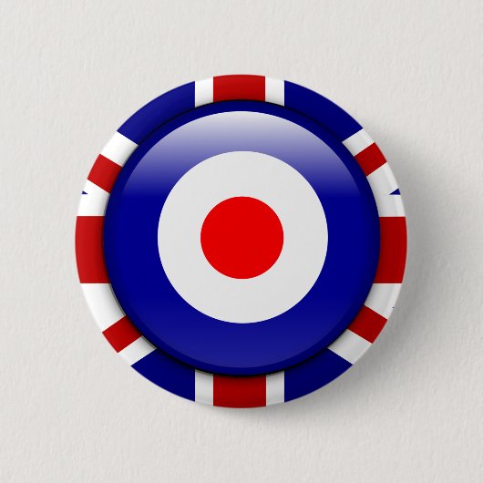 3D-mod-doel op unionjack print Ronde Button 5,7 Cm (Voorkant)