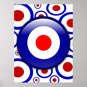 3d Mod Target on sixties  poster print