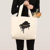 3D-model: Black Grand Piano: Grote Tote Bag (Voorkant (product))