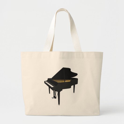 3D-model: Black Grand Piano: Grote Tote Bag (Voorkant)