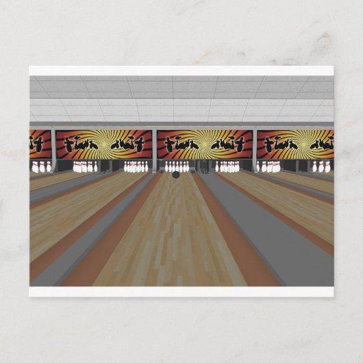 3D-model: Bowling Alley: Briefkaart (Voorkant)