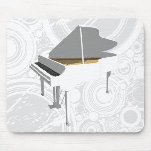3D-model: White Grand Piano: Mousepad Muismat