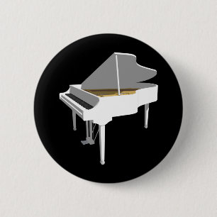 3D-model: White Grand Piano: Ronde Button 5,7 Cm