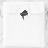 3D-model: zwarte Grand Piano: Ronde Sticker (Tas)