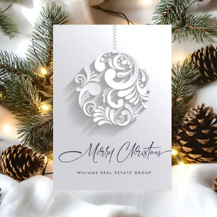 3D Modern Kerstmis Ornament Corporate Groet Feestdagenkaart