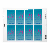 3d Monogram Blauw Water Etiket (Full Sheet)