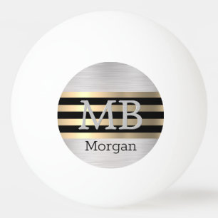 3D-monogram/naam Boek/gouden strepen geborsteld zi Pingpongballen