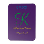 3d Monogram Paarse Mauve Calligrafie Magneet (Verticaal)