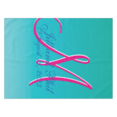 3d Monogram Turquoise Tafelkleed (Voorkant (Horizontaal))