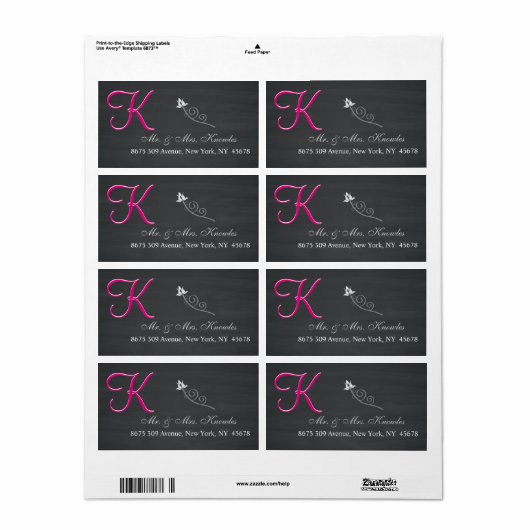 3d-monogramscript voor bijtende alkboard etiket (Full Sheet)