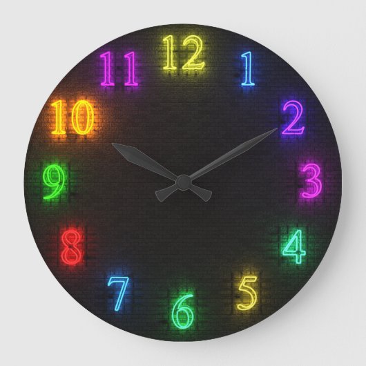 3D Multi-Color Neon Clock Grote Klok (Voorkant)