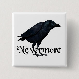 3D Nevermore Raven Vierkante Button 5,1 Cm