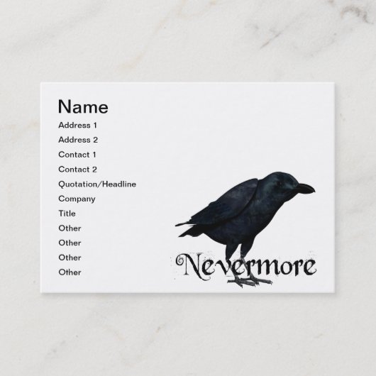 3D Nevermore Raven Visitekaartje (Voorkant)
