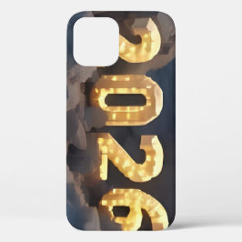  3D Number Design for New Year 2026 iPhone 12 Hoesje