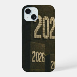  3D Number Design for New Year 2026 iPhone 15 Hoesje