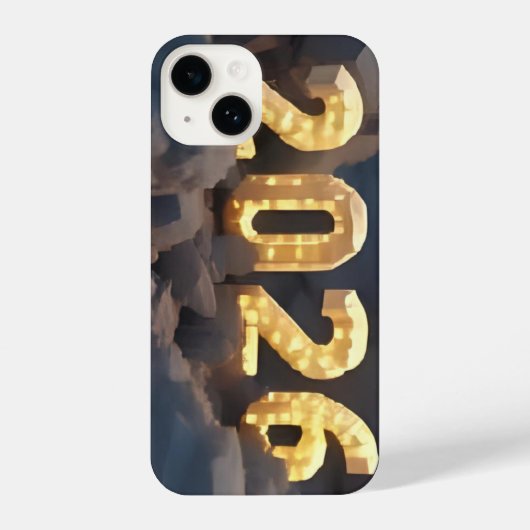  3D Number Design for New Year 2026 iPhone Hoesje (Achterkant)