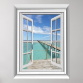 3D Ocean Uitzicht Fake Window Poster (Voorkant)