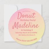 3D Ombre Pink Heart Donut Sprinkle Mix Round Kaart (Achterkant)