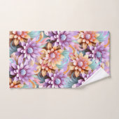 3D op zoek naar kleurrijke bloemen Bad Handdoek (Handdoek)