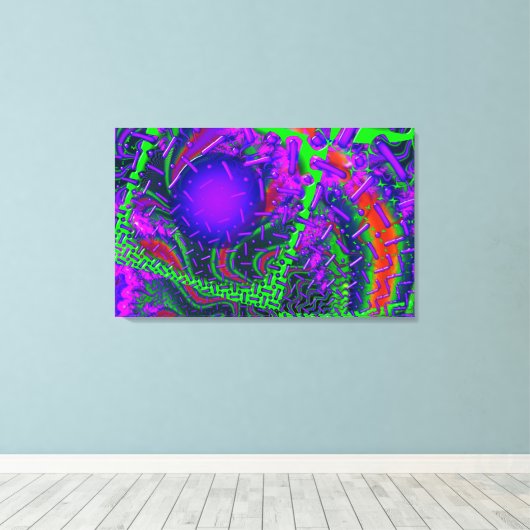 3D Optica Overdrive Fractal Canvas Afdruk (Insitu (Houten vloer))