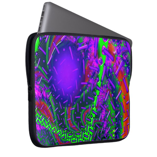 3D Optica Overdrive Fractal Laptop Sleeve (Voorkant Rechts)