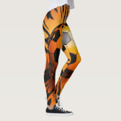 3D Oranje balpatroon Leggings (Rechts)