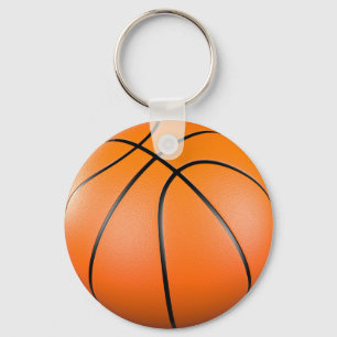 3D oranje basketbal Sleutelhanger