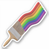 3D Paintborstelregenboog Sticker (Voorkant)