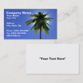 3D palmboom met zon tegen heldere blauwe hemel Visitekaartje (Voorkant / Achterkant)