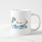 3d Palms, Waves & Sunset KAUAI Jumbo Mok (Rechts)